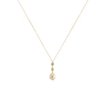 Saltwater Pearl Drop Necklace with Two White Topaz