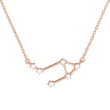 Libra Diamond Necklace in 14K Rose Gold