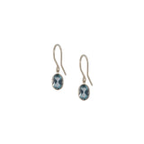 Single Stone Bezel Set Blue Topaz Earrings