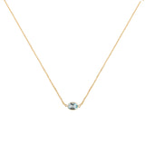 Single Stone Bezel Set Blue Topaz Necklace