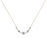 Five Stone Bezel Set Blue Topaz Necklace