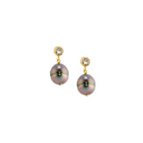 Saltwater Pearl and White Topaz Earrings