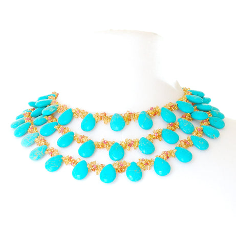 Turquoise Necklace with Sapphires