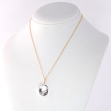 White Topaz Oval Cut Solitaire Necklace
