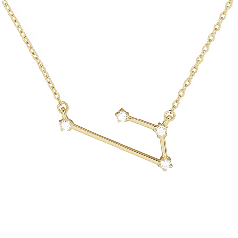 Aries Diamond Necklace in 14K Yellow Gold