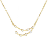 Capricorn Diamond Necklace in 14K Yellow Gold