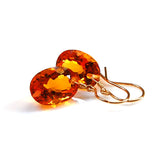 Citrine Oval Cut Solitaire Earrings