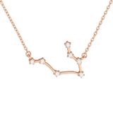 Gemini Diamond Necklace in 14K Rose Gold