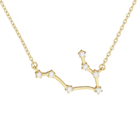 Gemini Diamond Necklace in 14K Yellow Gold