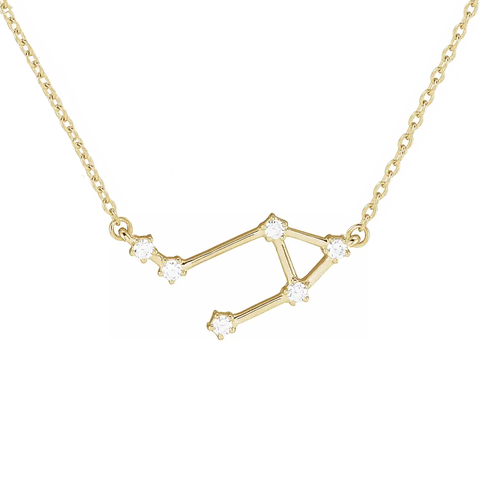 Libra Diamond Constellation Necklace in 14K Gold