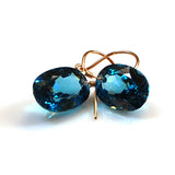 oval cut London blue topaz earrings