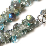 Moss Aquamarine, Blue Topaz and Labradorite Bracelet