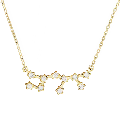 Sagittarius Diamond Necklace in 14K Yellow Gold