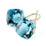 cushion cut blue topaz earrings