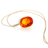 Citrine Oval Cut Solitaire Necklace