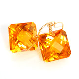 Citrine Radiant Cut Solitaire Earrings