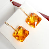 Citrine Radiant Cut Solitaire Earrings