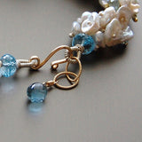 Keishi Pearl and Blue Topaz Bracelet