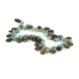 Labradorite Necklace with Blue Topaz, Green Amethyst, Peridot and Apatite in Fine and Argentium Silver