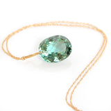 Light Green Amethyst Oval Cut Solitaire Necklace