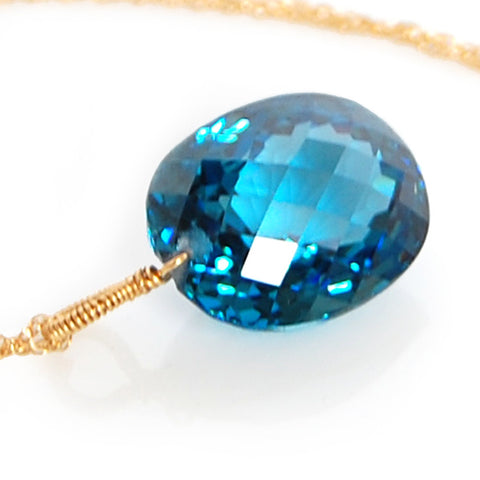 Pomellato Nudo 18k rose gold London blue topaz necklace F.B601/O6/TL/46 -  Orr's Jewelers