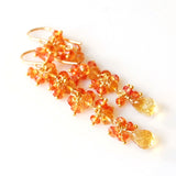 Orange Padparadscha Sapphire and Citrine Earrings