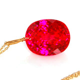 Red Topaz Oval Cut Solitaire Necklace