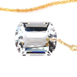 White Topaz Emerald Cut Solitaie Necklace