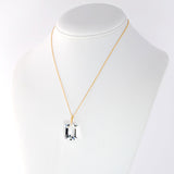 White Topaz Emerald Cut Solitaie Necklace